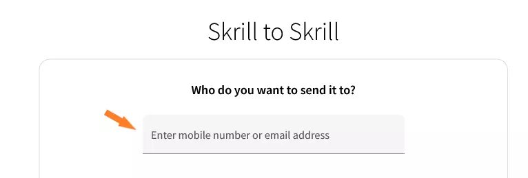Enter the Email Address of the Recipient skrill