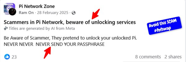 Pi-Network-Zone-Be-Aware-of-Scammer-They-pretend-to-unlock-your-unlocked-Pi-Faceboosk -scam today