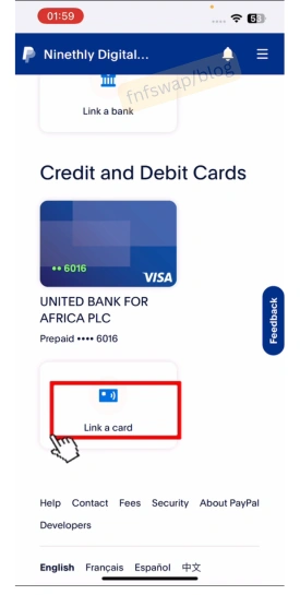 link uba prepaid card to PayPal