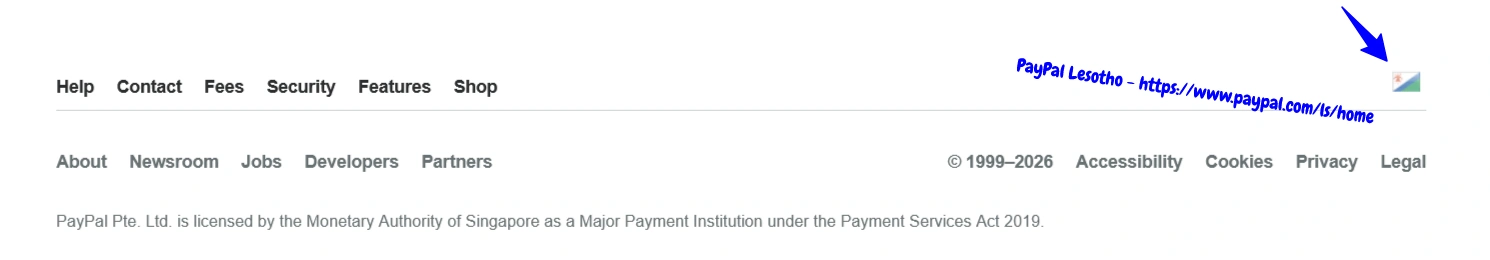 Lesotho paypal country login