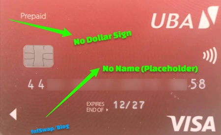 uba dollar prepaid card sample
